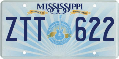 MS license plate ZTT622