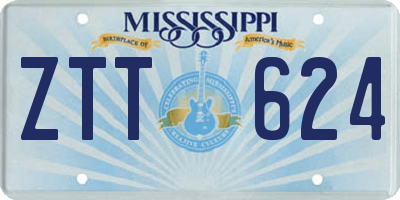 MS license plate ZTT624