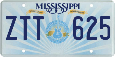 MS license plate ZTT625