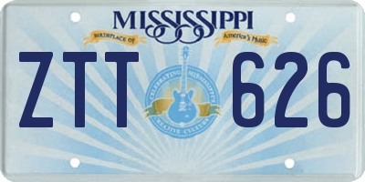 MS license plate ZTT626