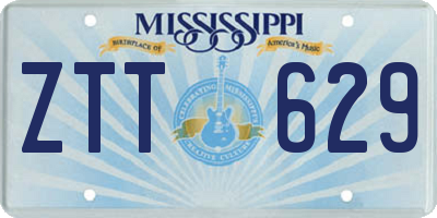 MS license plate ZTT629