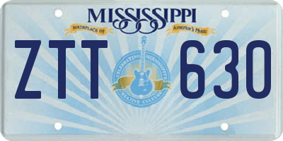 MS license plate ZTT630