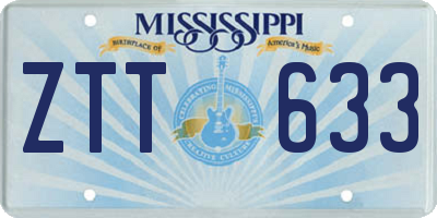 MS license plate ZTT633