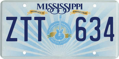 MS license plate ZTT634