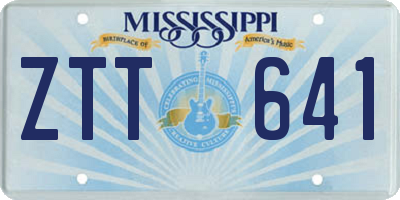 MS license plate ZTT641