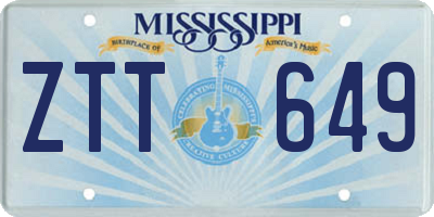 MS license plate ZTT649