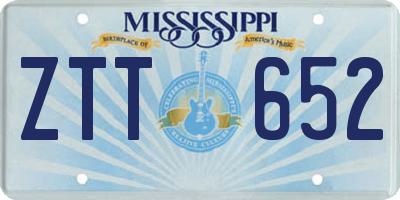 MS license plate ZTT652
