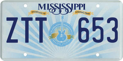 MS license plate ZTT653
