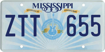 MS license plate ZTT655