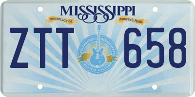 MS license plate ZTT658