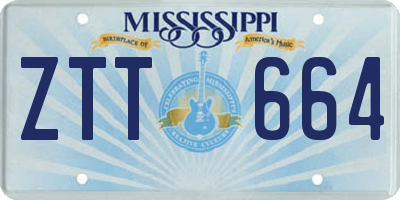 MS license plate ZTT664