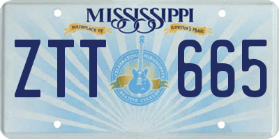 MS license plate ZTT665