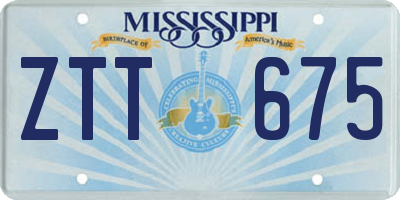 MS license plate ZTT675