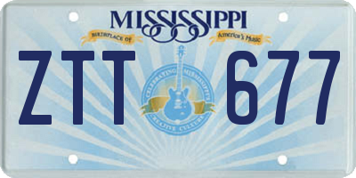 MS license plate ZTT677