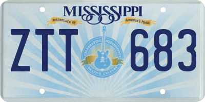 MS license plate ZTT683