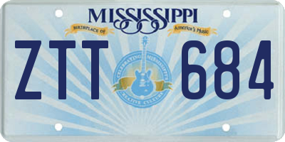 MS license plate ZTT684