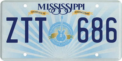 MS license plate ZTT686