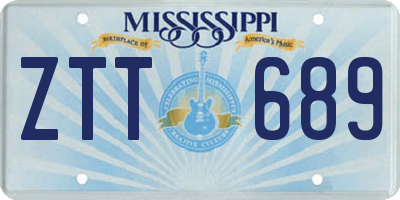 MS license plate ZTT689