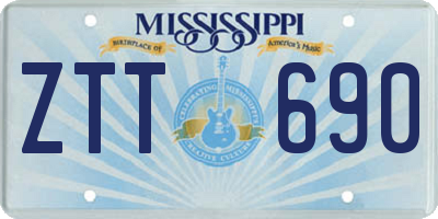 MS license plate ZTT690