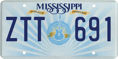 MS license plate ZTT691