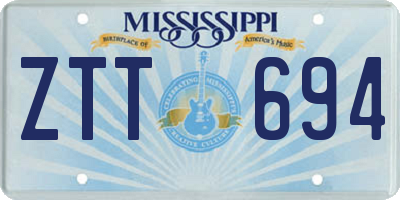 MS license plate ZTT694