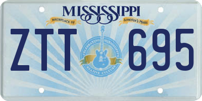 MS license plate ZTT695