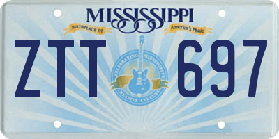 MS license plate ZTT697
