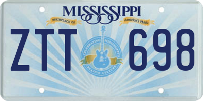 MS license plate ZTT698