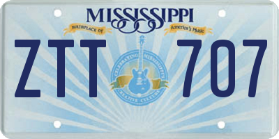 MS license plate ZTT707