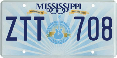 MS license plate ZTT708