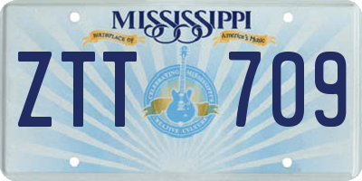 MS license plate ZTT709