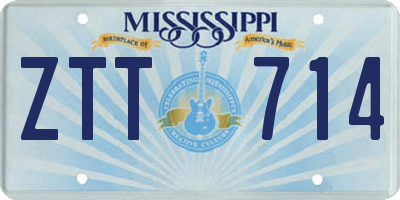 MS license plate ZTT714