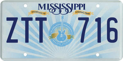 MS license plate ZTT716
