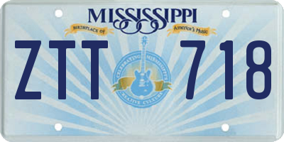 MS license plate ZTT718