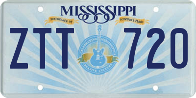 MS license plate ZTT720