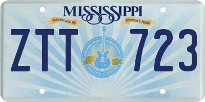 MS license plate ZTT723