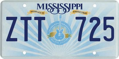 MS license plate ZTT725