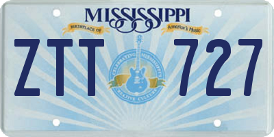 MS license plate ZTT727