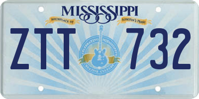 MS license plate ZTT732