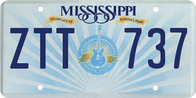 MS license plate ZTT737