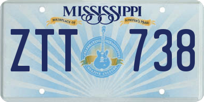 MS license plate ZTT738
