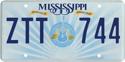MS license plate ZTT744