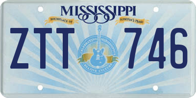 MS license plate ZTT746