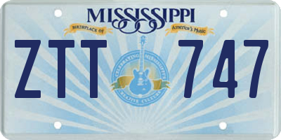MS license plate ZTT747