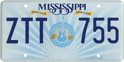 MS license plate ZTT755
