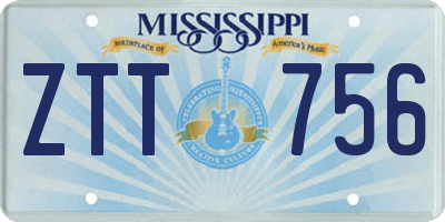 MS license plate ZTT756