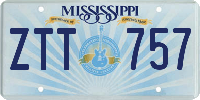 MS license plate ZTT757