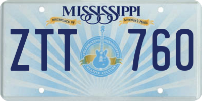 MS license plate ZTT760