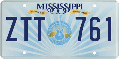 MS license plate ZTT761