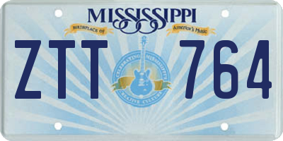 MS license plate ZTT764